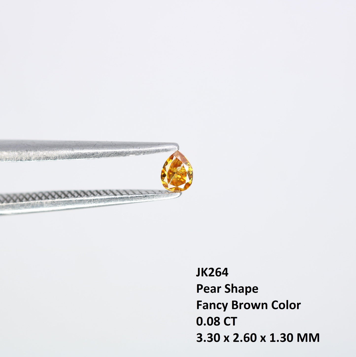 0.08 CT Fancy Brown Pear Shape Salt and Pepper Loose Diamond for Engagement Rings Necklaces Earrings Bracelets