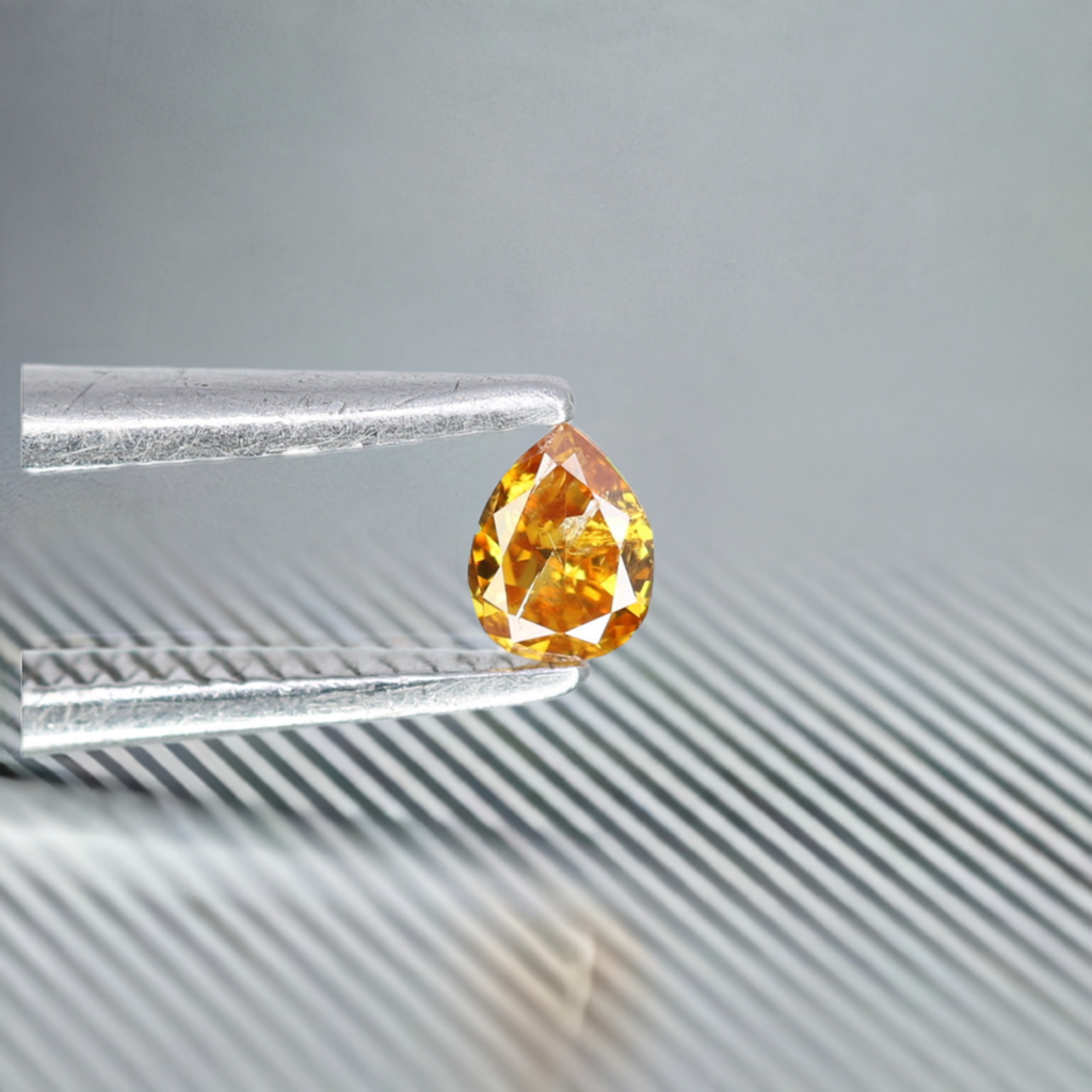 0.08 CT Fancy Brown Pear Shape Salt and Pepper Loose Diamond for Engagement Rings Necklaces Earrings Bracelets