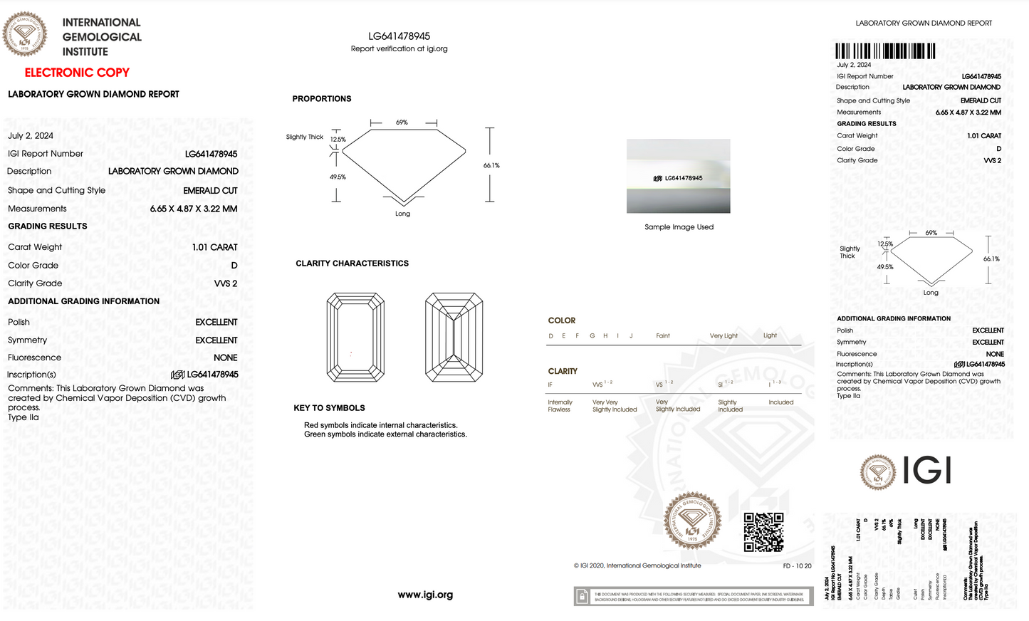 1.01 CT Cushion Cut Lab Grown Diamond D VVS2 IGI Certified | Lab Created Diamond for Rings