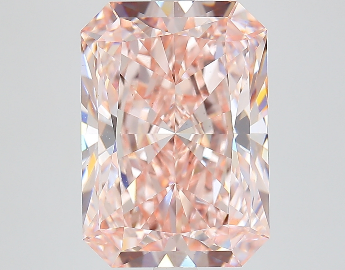 6.25 Cts Emerald Cut IGI Certified Fancy Pink Lab Grown Diamond VS 1 Clarity