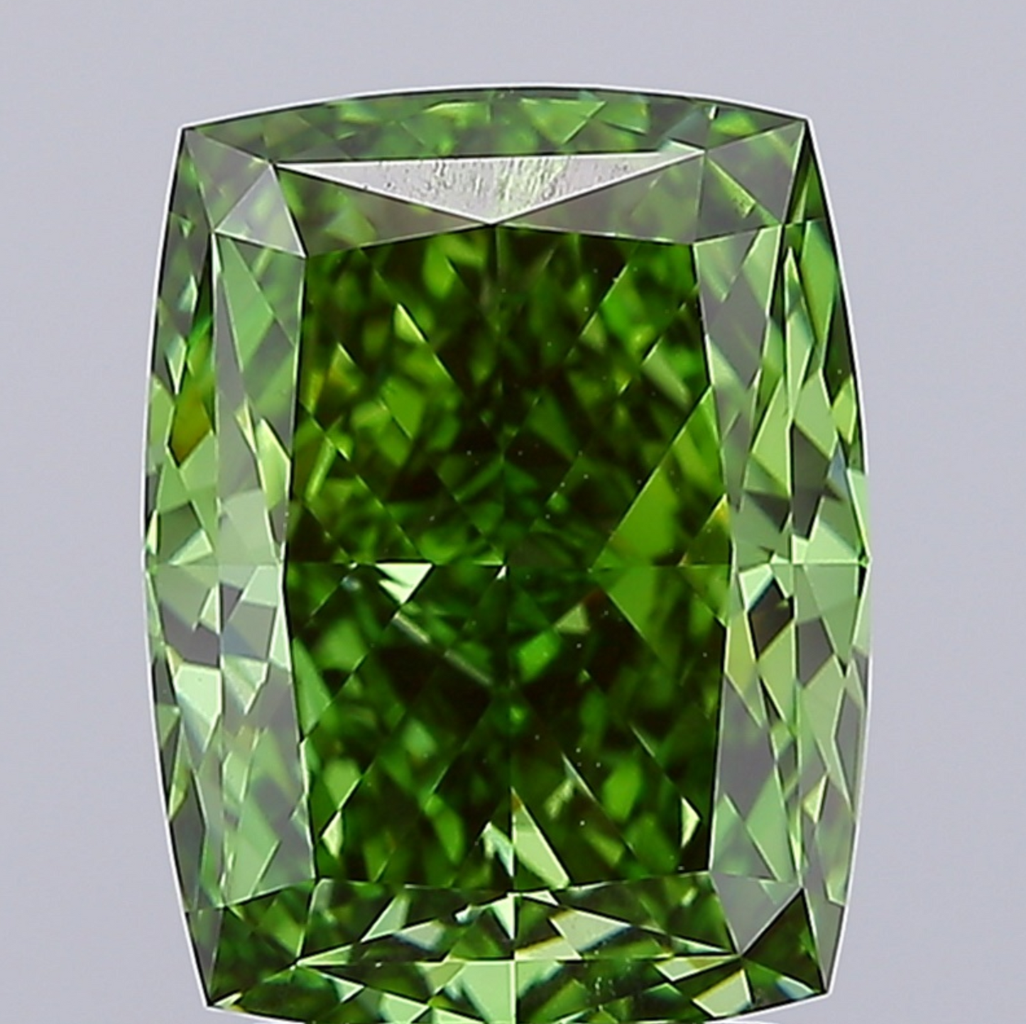 3.55ct Cushion Fancy Green Lab Diamond IGI VS1 Eco-Friendly Gemstone