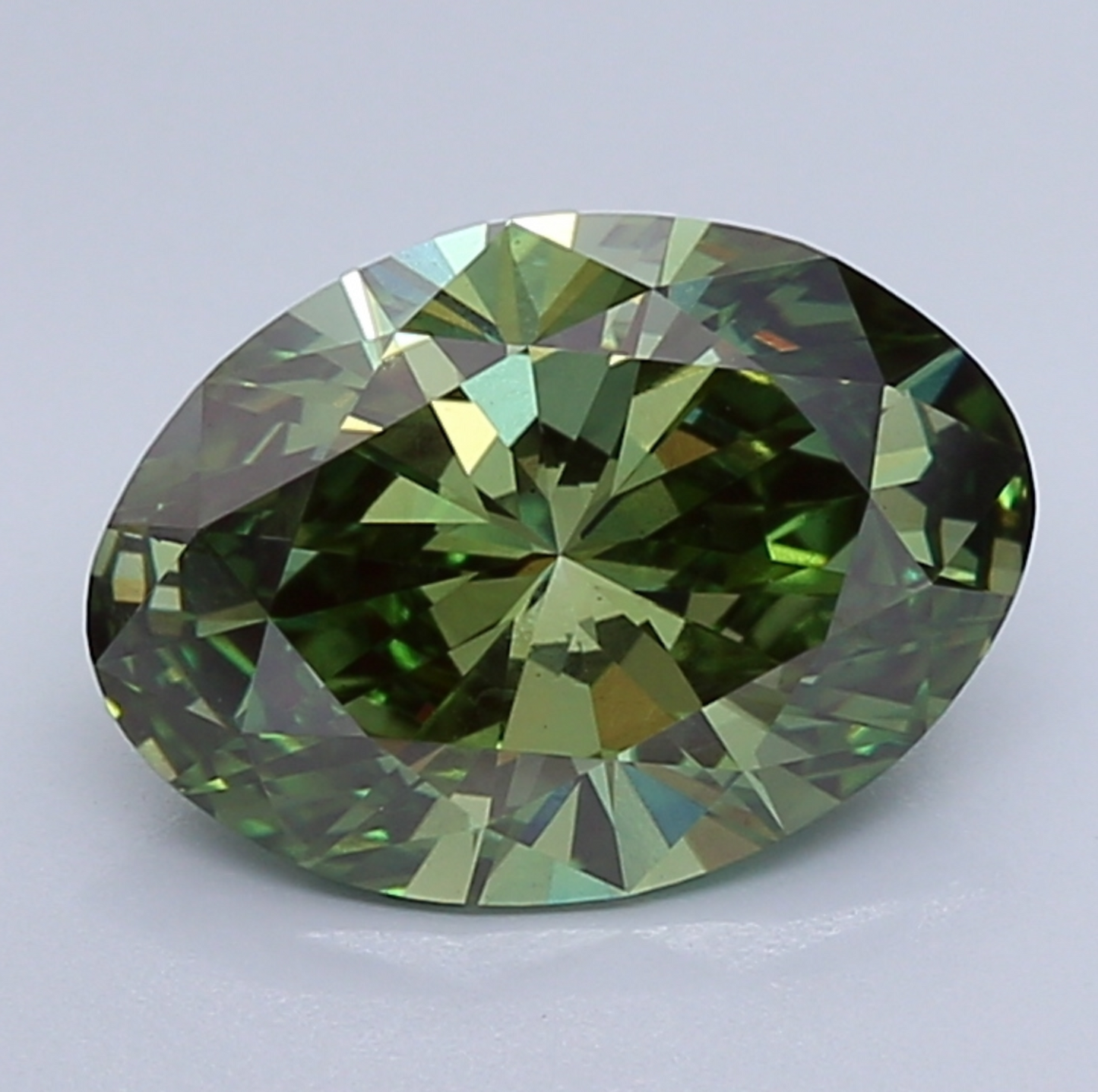 3.81ct Oval Fancy Green Lab Diamond IGI VS2 Eco-Friendly Gemstone