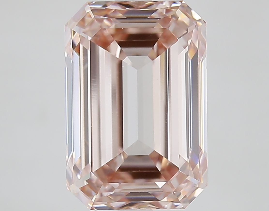 5.30 Carat Emerald Cut Fancy Pink IGI Certified Lab Grown Diamond, VVS2 Clarity