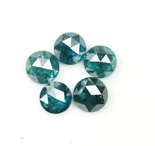 0.87 CT Blue Treated Rose Cut Diamond For Making Bracelet - JayKrishna Diamond