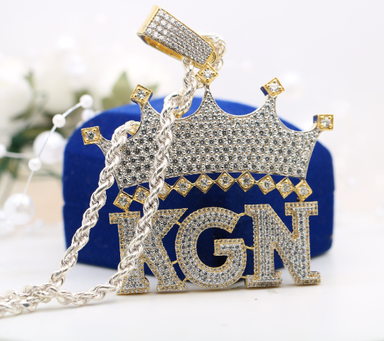 Exclusive 6.9 MM Custom Silver KGN Youngboy Pendant Unleashed! - JayKrishna Diamond