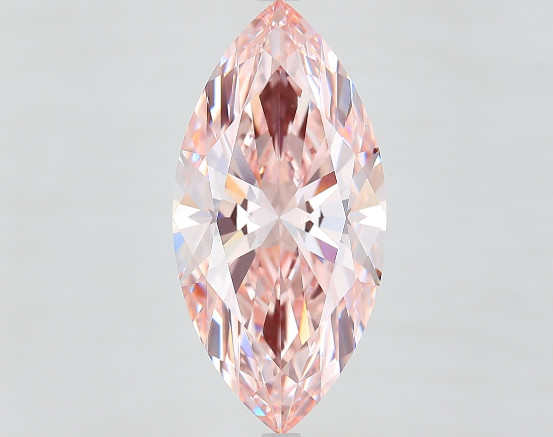 7.10 Carat Marquise Cut Fancy Pink IGI Certified Lab Grown Diamond, VS1 Clarity