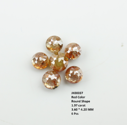 1.97 CT Red Rose Cut Treated Loose Diamond For Engagement Bracelet - JayKrishna Diamond