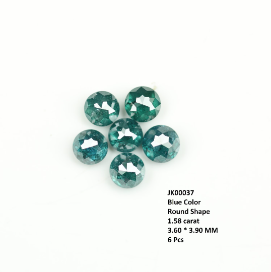 1.58 CT Round Rose Cut Treated Diamond For Earrings - JayKrishna Diamond
