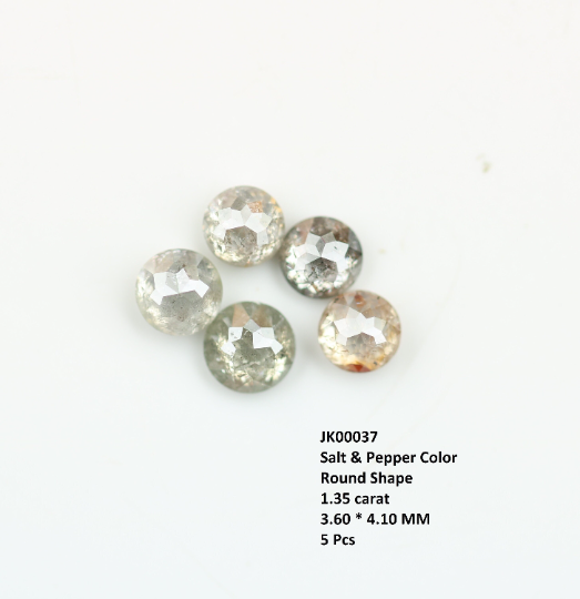 1.35 CT Salt And Pepper Loose Rose Cut Diamond For Making Jewelry - JayKrishna Diamond