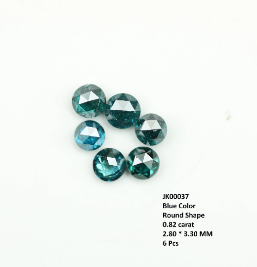 0.82 CT Blue Rose Cut Natural Loose Diamond For Making Jewelry - JayKrishna Diamond