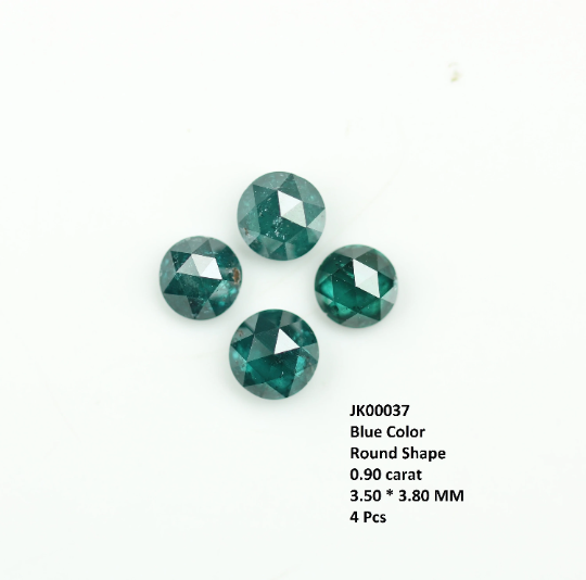 0.90 CT Natural Loose Treated Blue Rose Cut Diamond For Earrings - JayKrishna Diamond