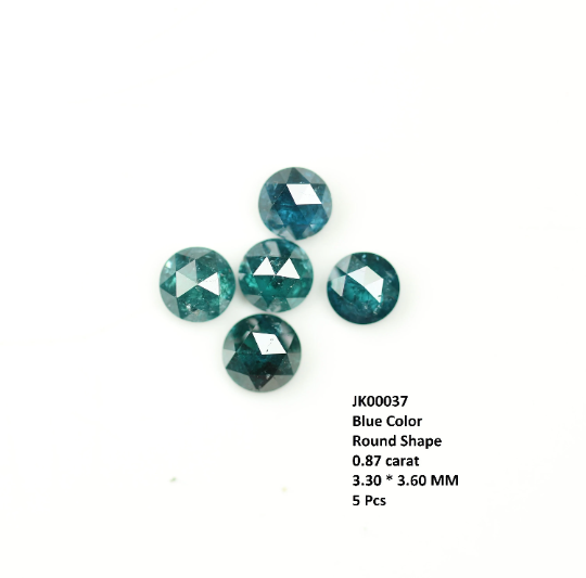 0.87 CT Blue Treated Rose Cut Diamond For Making Bracelet - JayKrishna Diamond