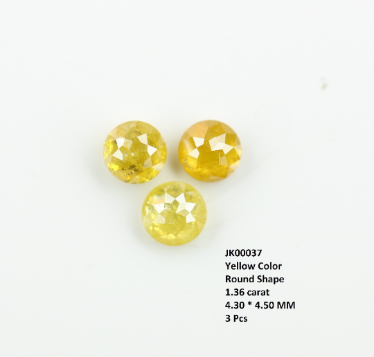 1.36 CT Natural Loose Yellow Color Rose Cut Round Diamond For Making Ring - JayKrishna Diamond