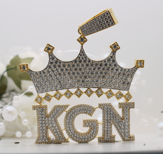Exclusive 6.9 MM Custom Silver KGN Youngboy Pendant Unleashed! - JayKrishna Diamond