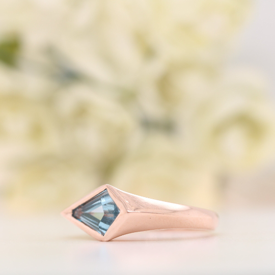 Kite Engagement Ring, Unique Kite Cut Moissanite Wedding Ring, Kite cut Alexandrite engagement ring, 14k Gold Swiss Gemstone Promise Rings - JayKrishna Diamond