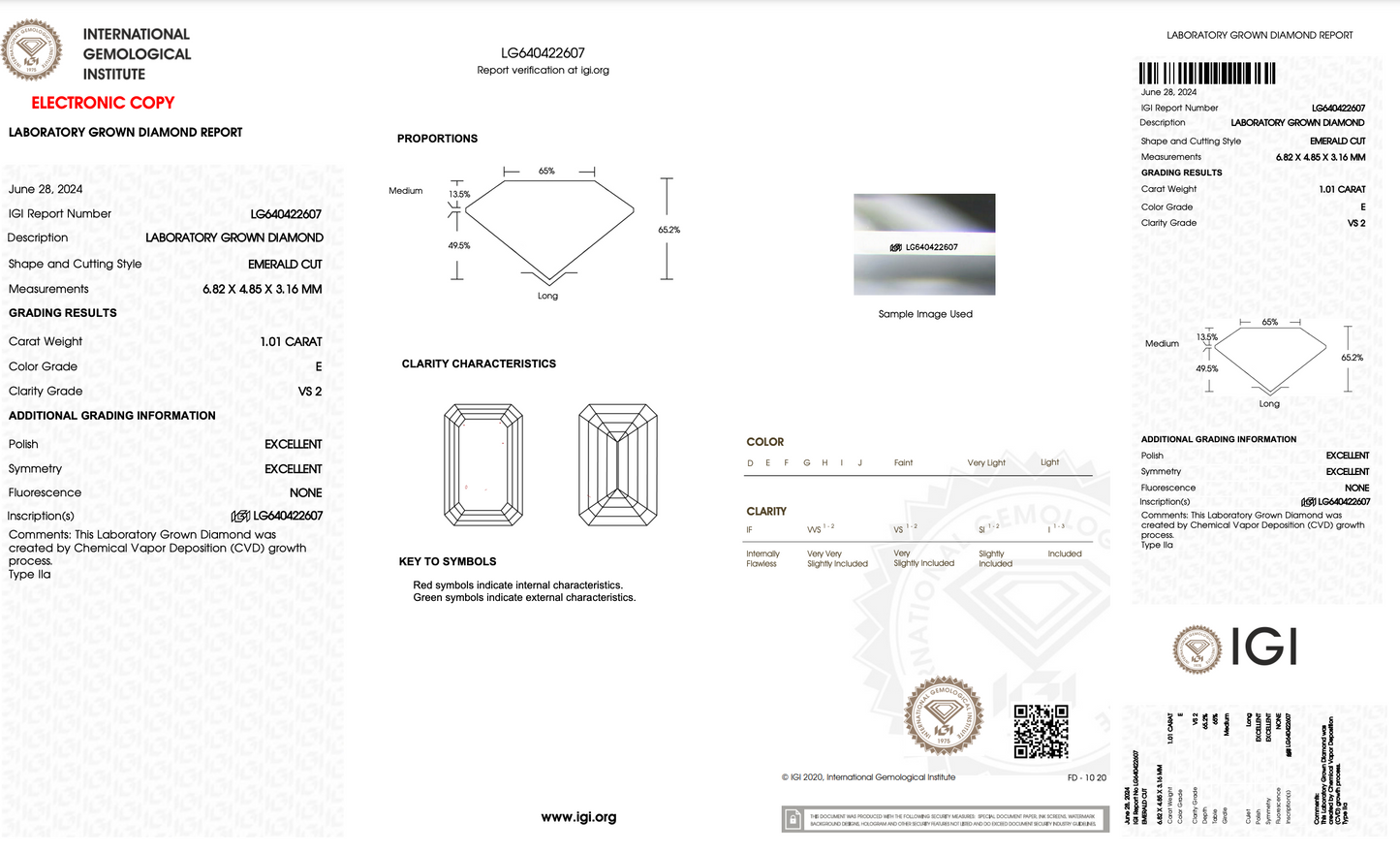 1.01 CT Cushion Cut Lab Grown Diamond E VS2 IGI Certified | Lab Created Diamond for Rings