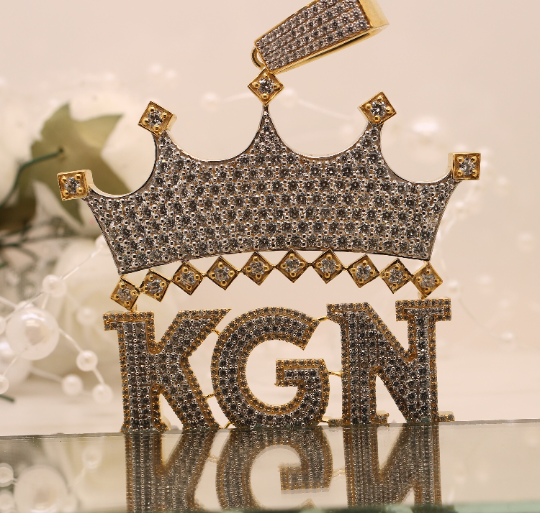 Exclusive 6.9 MM Custom Silver KGN Youngboy Pendant Unleashed! - JayKrishna Diamond