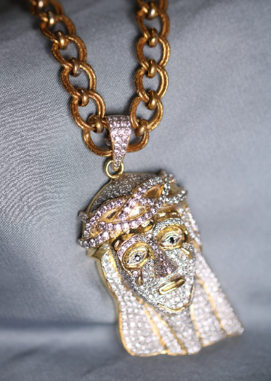 Real 925 Sterling Silver Iced Hip Hop Jesus Piece Pendant Necklace - JayKrishna Diamond