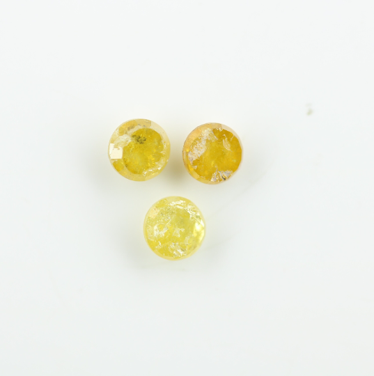 1.36 CT Natural Loose Yellow Color Rose Cut Round Diamond For Making Ring - JayKrishna Diamond
