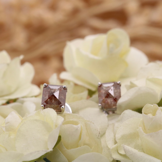 Real emerald asscher shape prong set drop earrings gold | Natural 3CT Asscher diamond dangling earrings gold | Emerald cut Asscher earring gold - JayKrishna Diamond