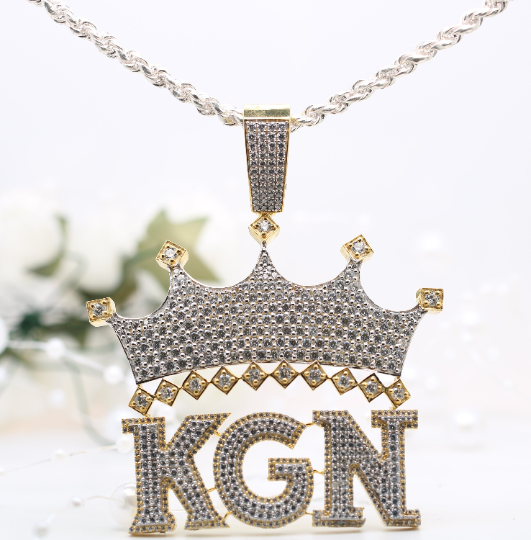 Exclusive 6.9 MM Custom Silver KGN Youngboy Pendant Unleashed! - JayKrishna Diamond