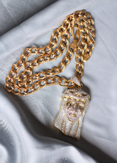 Real 925 Sterling Silver Iced Hip Hop Jesus Piece Pendant Necklace - JayKrishna Diamond