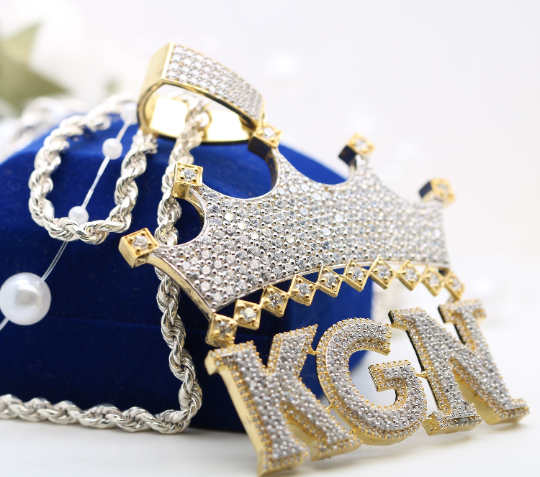 Exclusive 6.9 MM Custom Silver KGN Youngboy Pendant Unleashed! - JayKrishna Diamond