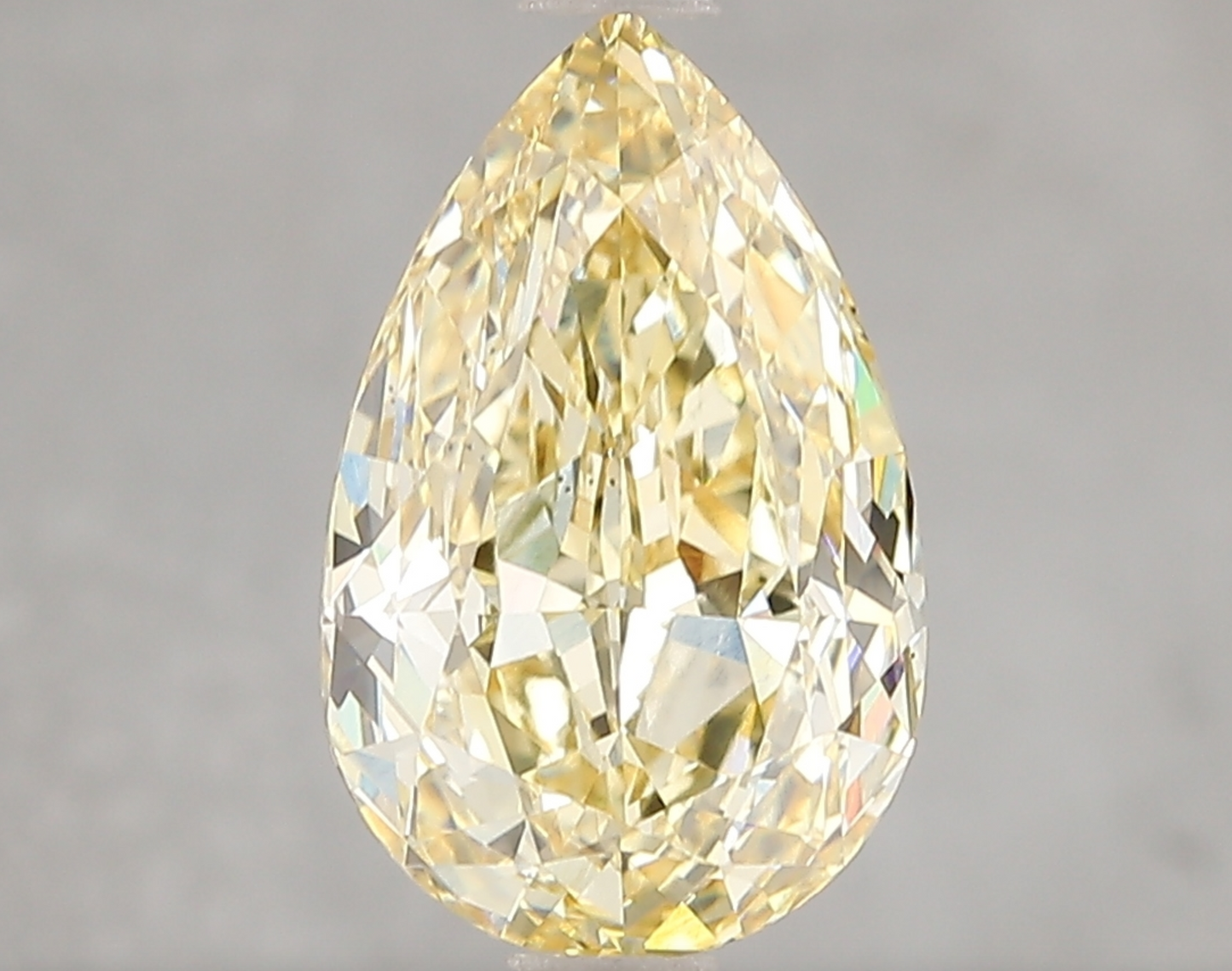 3.11ct Pear Fancy Yellow Lab Diamond IGI VVS2 Sustainable Gem
