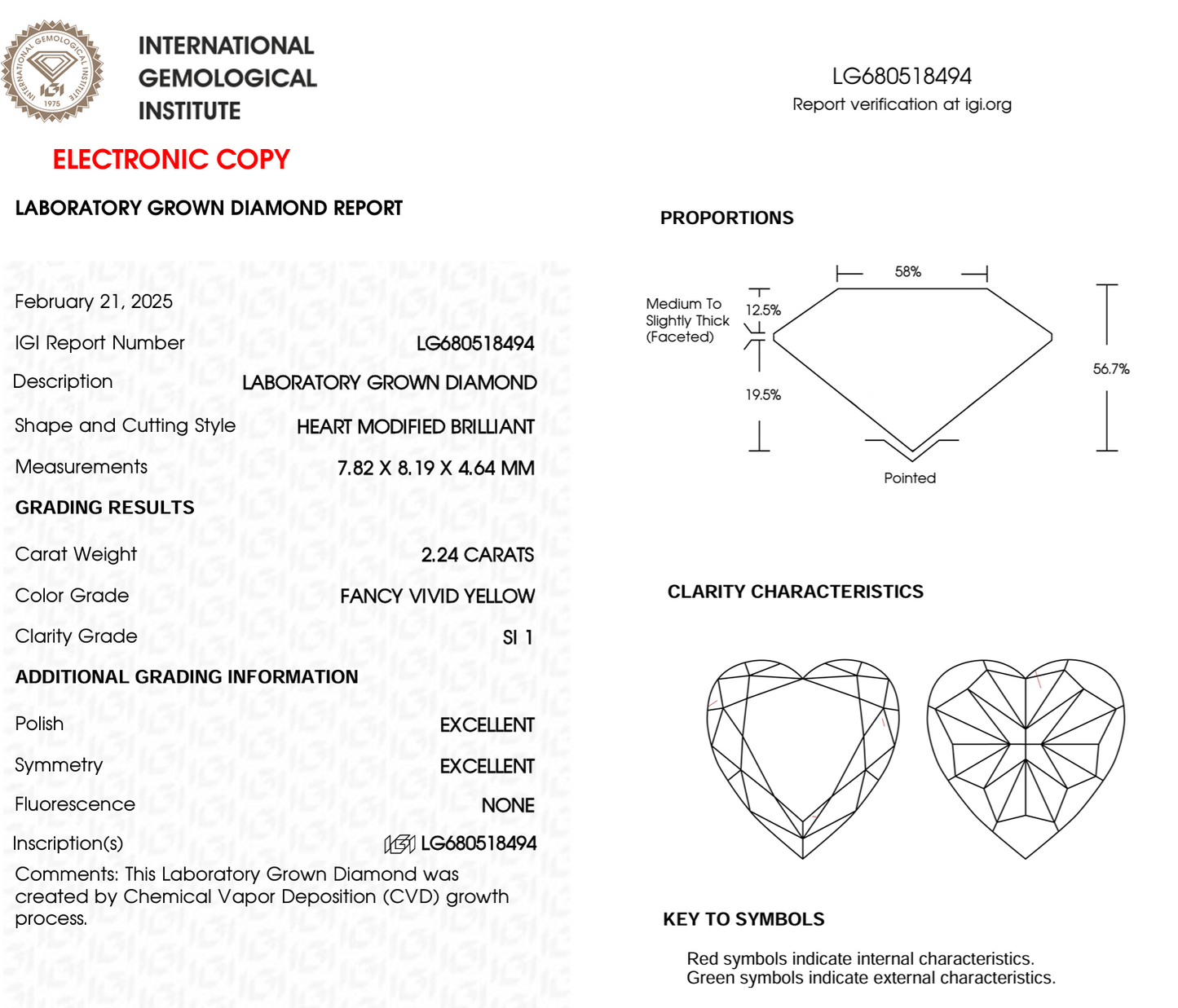 2.24 CT Heart Shape Lab Grown Diamond For Necklace | Heart Shape Yellow Diamond | Gift For Girlfriend | Best For Valentine's Day Gift