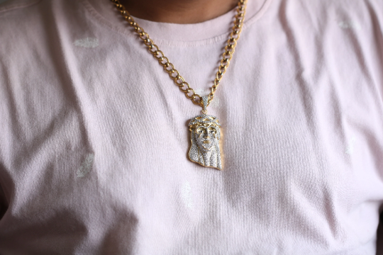 Real 925 Sterling Silver Iced Hip Hop Jesus Piece Pendant Necklace - JayKrishna Diamond