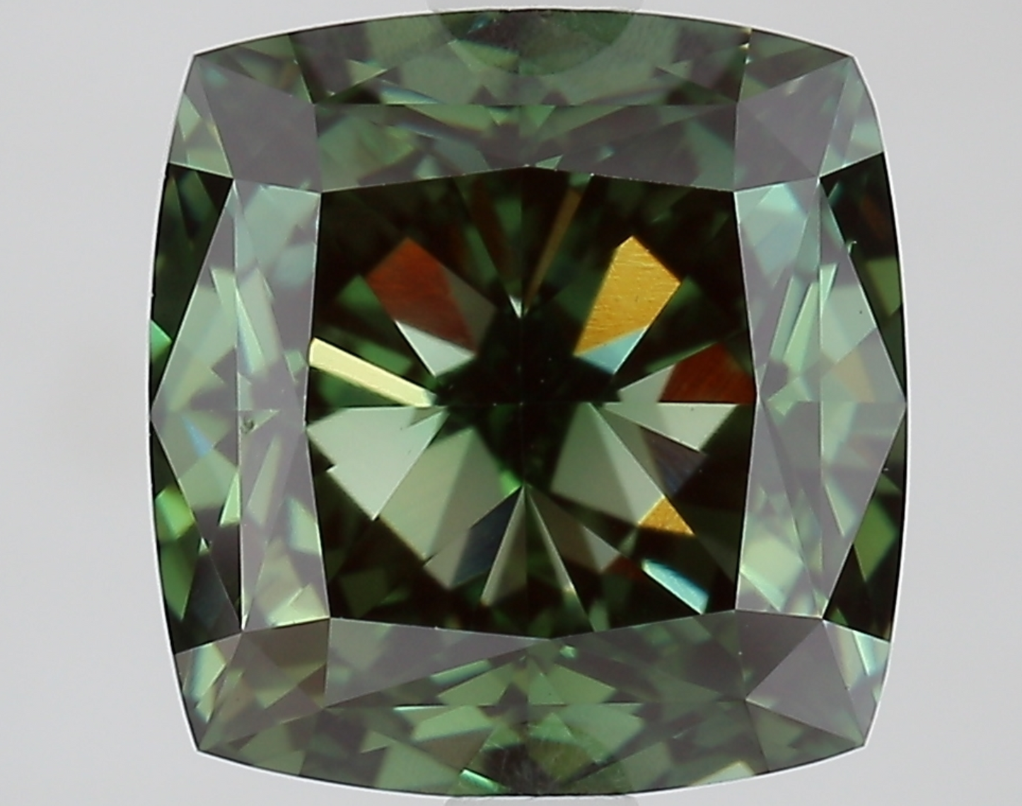 3.28ct Cushion Fancy Green Lab Diamond IGI VS1 Sustainable Gem