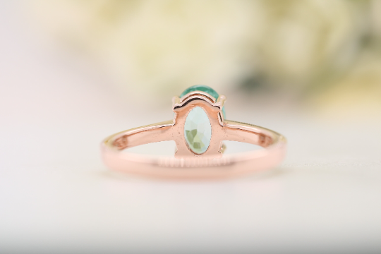 Radiant Elegance Stunning Oval Light Green Tourmaline Gemstone Ring - JayKrishna Diamond