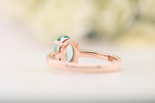 Radiant Elegance Stunning Oval Light Green Tourmaline Gemstone Ring - JayKrishna Diamond