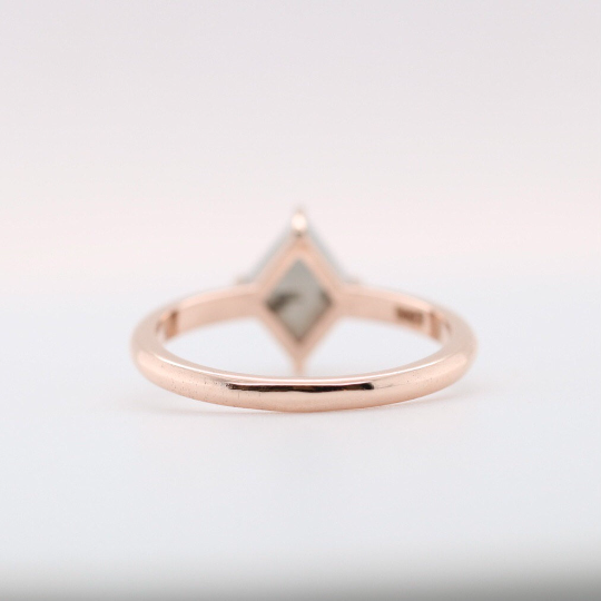 Dreamy Allure of Kite-Shaped Diamond Engagement Rings Only Salt and Pepper 14K Rose Gold - JayKrishna Diamond
