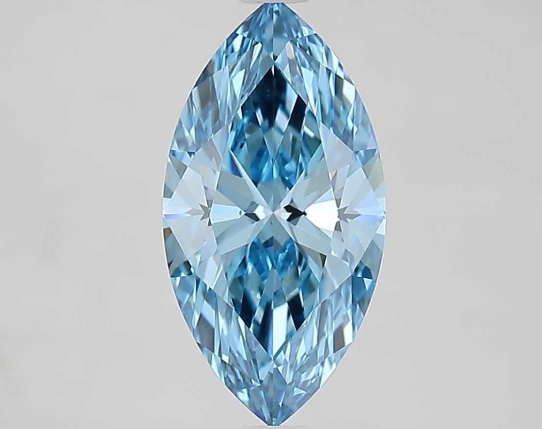 2.05 Carat Marquise Cut Fancy Blue IGI Certified Lab Grown Diamond, VS1 Clarity