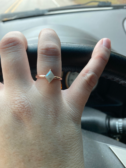 Dreamy Allure of Kite-Shaped Diamond Engagement Rings Only Salt and Pepper 14K Rose Gold - JayKrishna Diamond