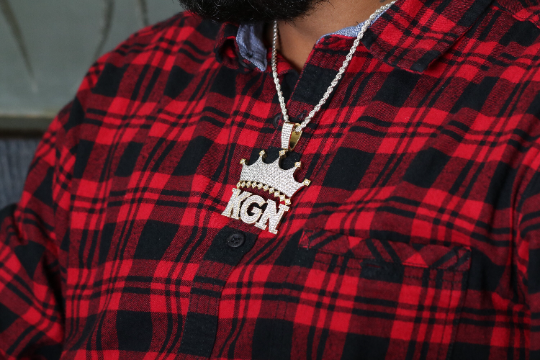 Exclusive 6.9 MM Custom Silver KGN Youngboy Pendant Unleashed! - JayKrishna Diamond