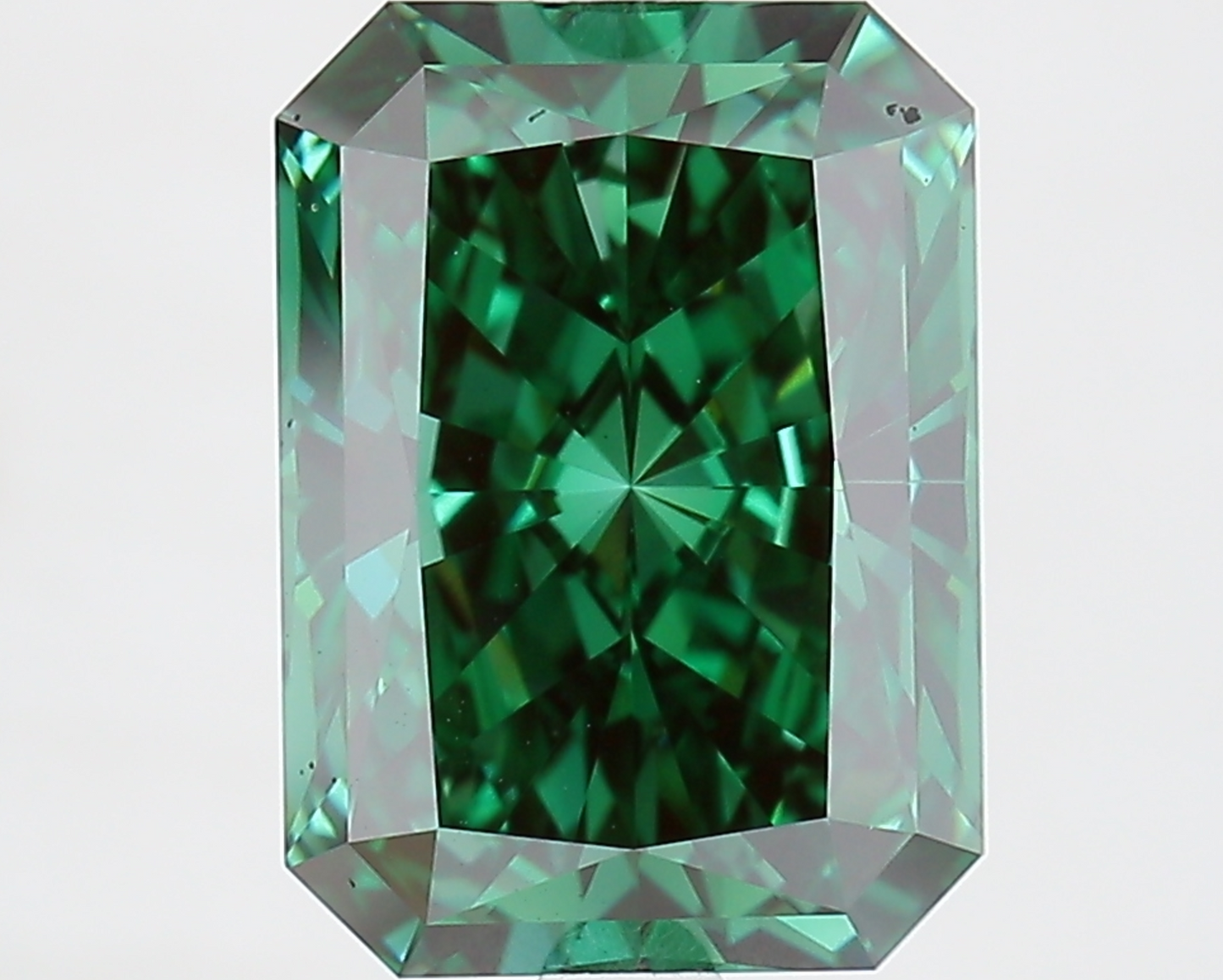 3.44ct Radiant Fancy Green Lab Diamond IGI VS1 Sustainable Gemstone