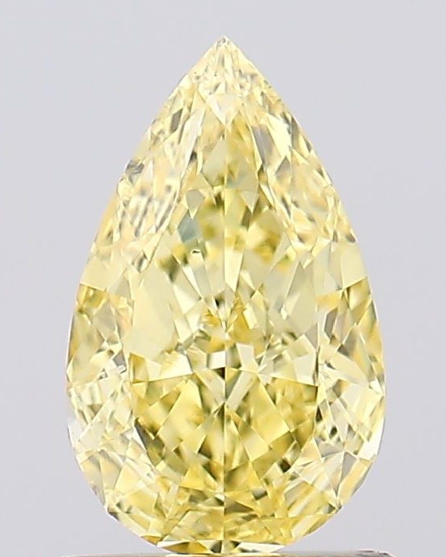 1.00 CT Pear Cut Fancy Color Lab Grown CVD Diamond VS1 IGI Certified | Lab Created Diamond for Rings