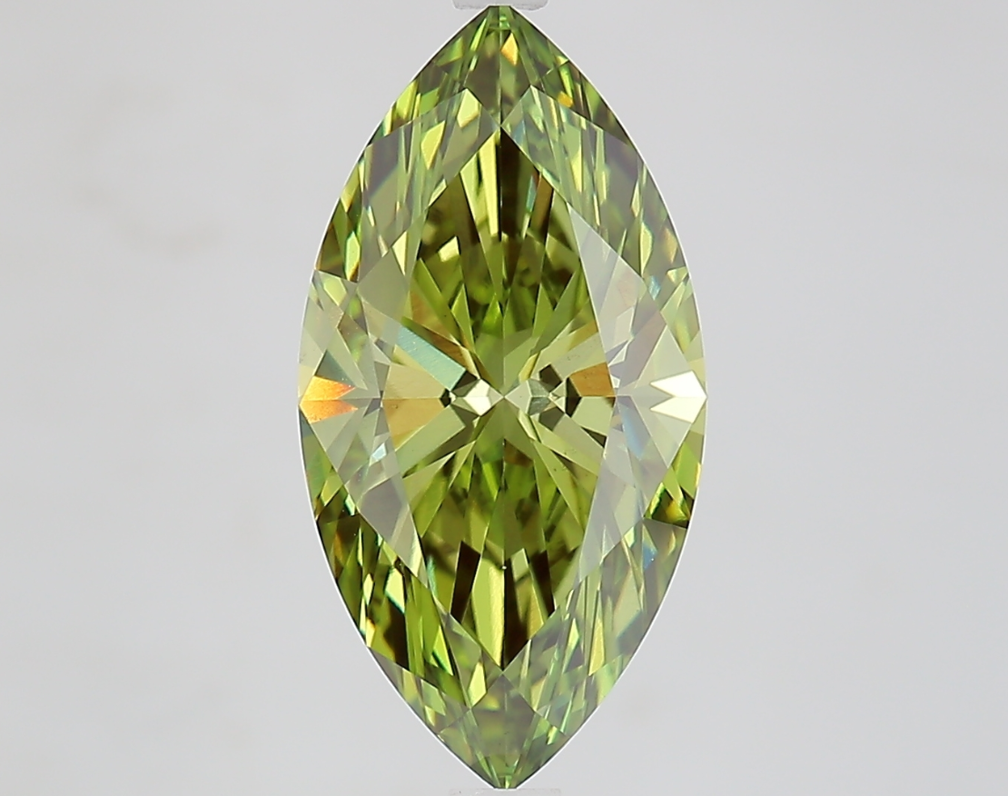 3.74 Carat Marquise Cut Fancy Green IGI Certified Lab Grown Diamond, VS1 Clarity