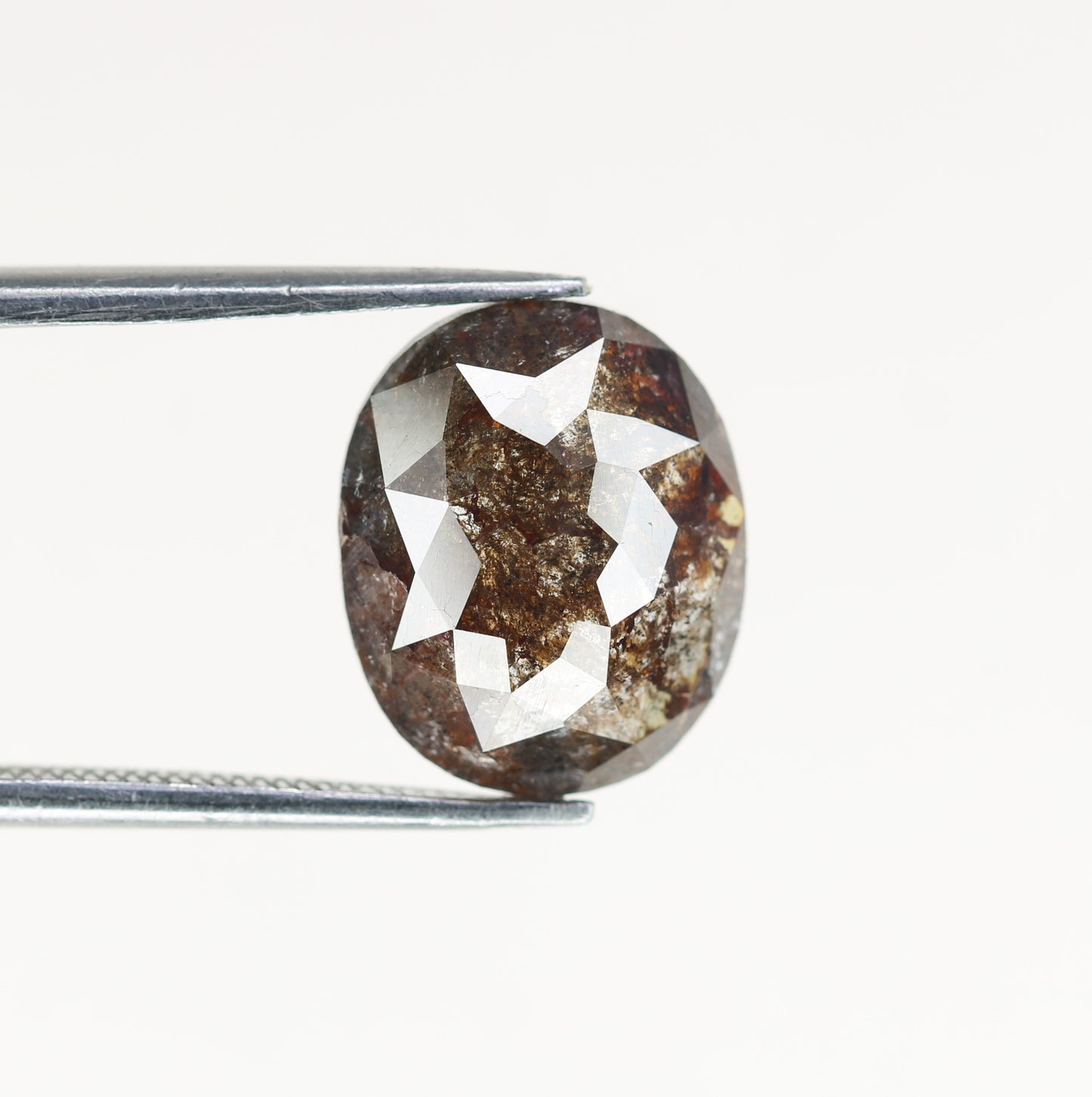 3.92 CT Natural Grey Galaxy Oval Shape Salt And Pepper Diamond For Her - JayKrishna Diamond
