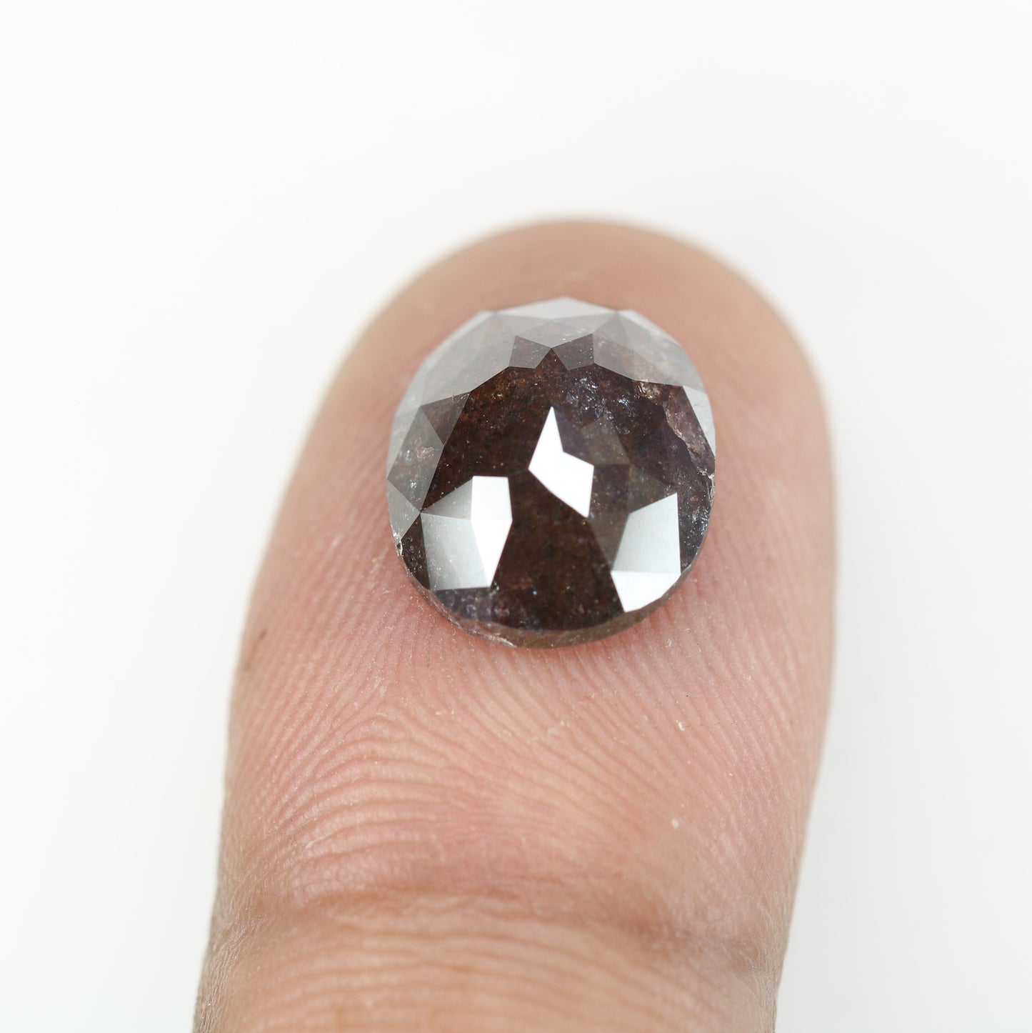 3.92 CT Natural Grey Galaxy Oval Shape Salt And Pepper Diamond For Her - JayKrishna Diamond