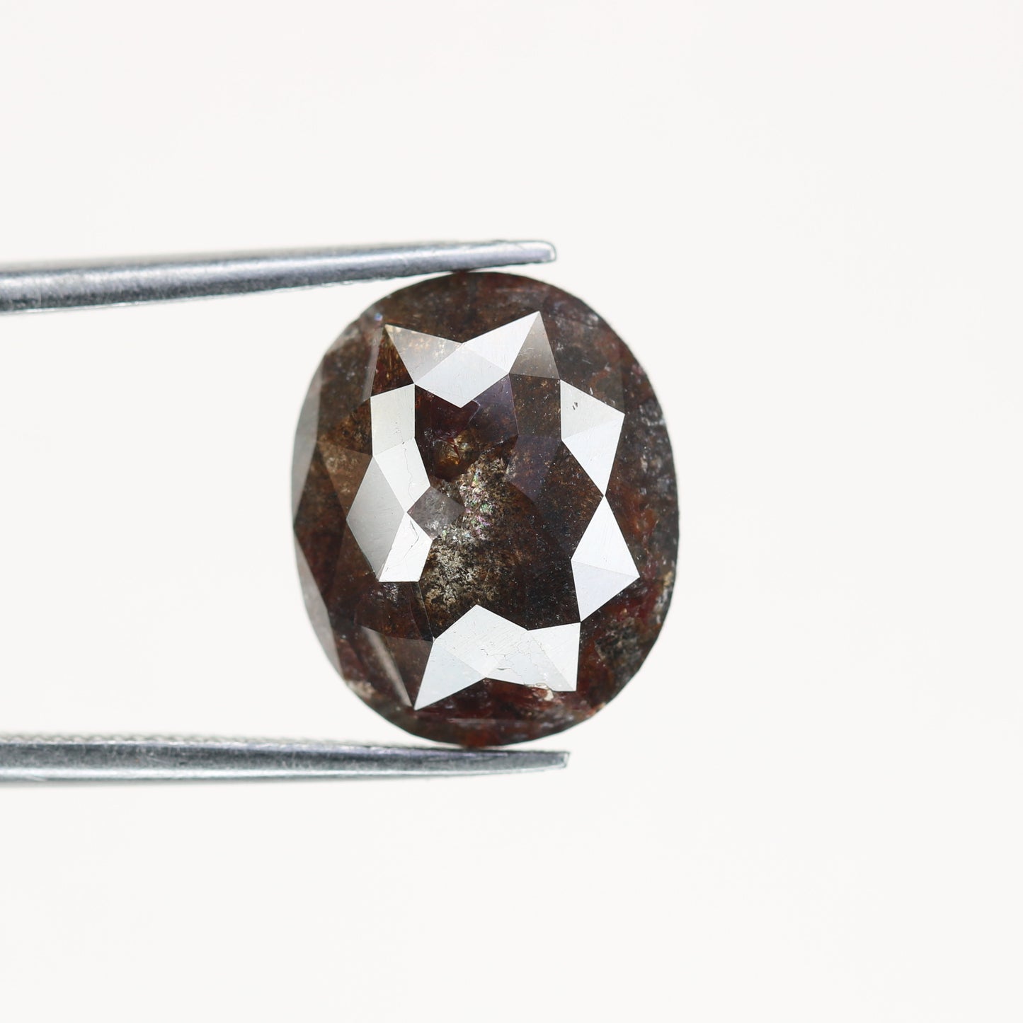 4.28 CT Natural Grey Galaxy Oval Shape Salt And Pepper Diamond For Her - JayKrishna Diamond