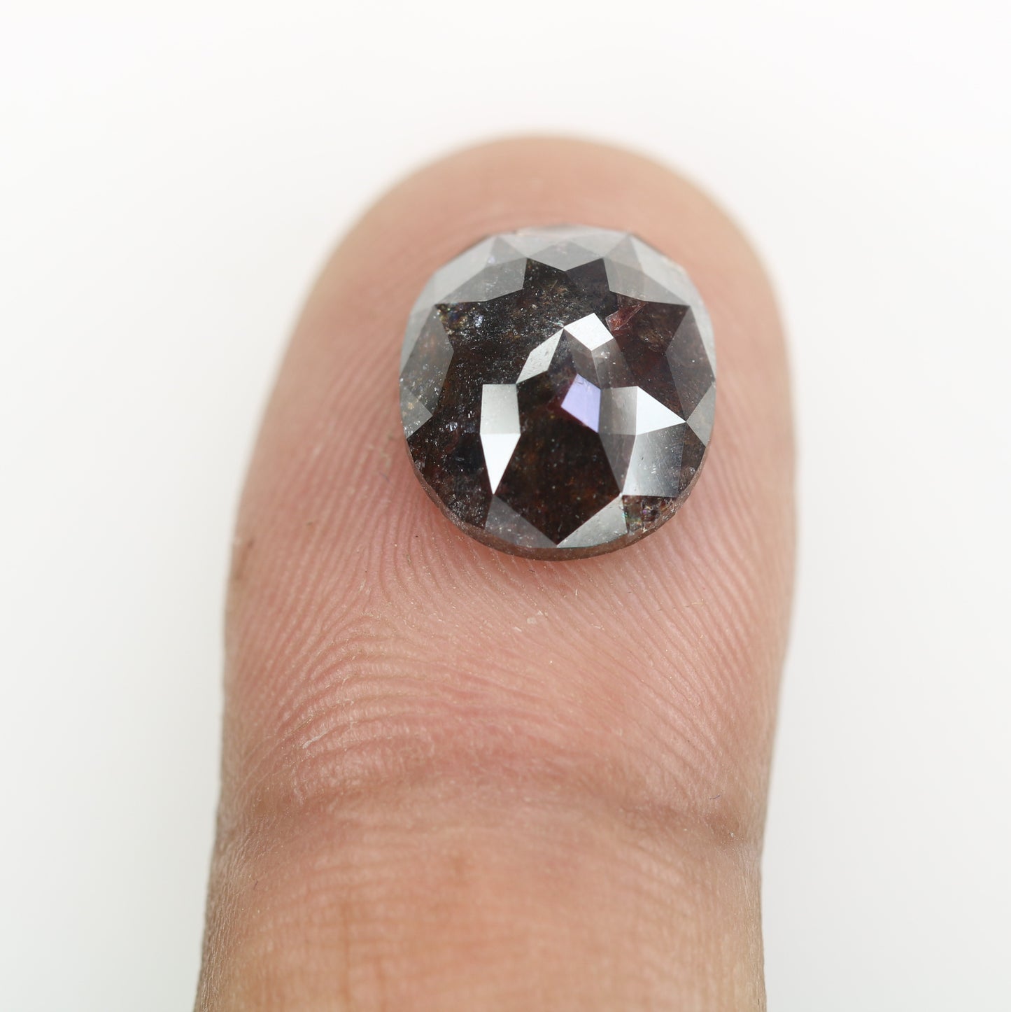 4.28 CT Natural Grey Galaxy Oval Shape Salt And Pepper Diamond For Her - JayKrishna Diamond