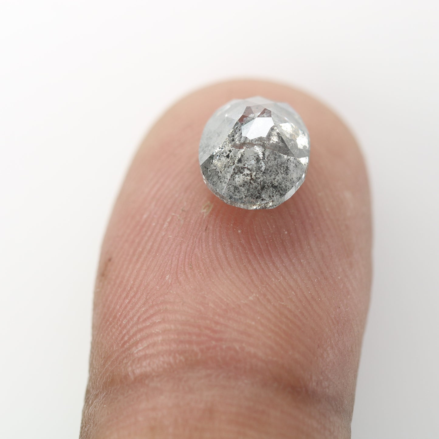 2.76 CT Natural Grey Galaxy Oval Shape Salt And Pepper Diamond For Her - JayKrishna Diamond