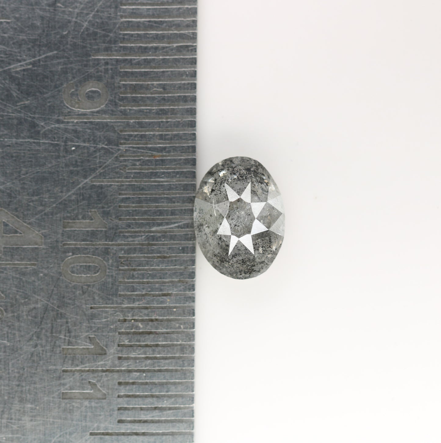 2.76 CT Natural Grey Galaxy Oval Shape Salt And Pepper Diamond For Her - JayKrishna Diamond