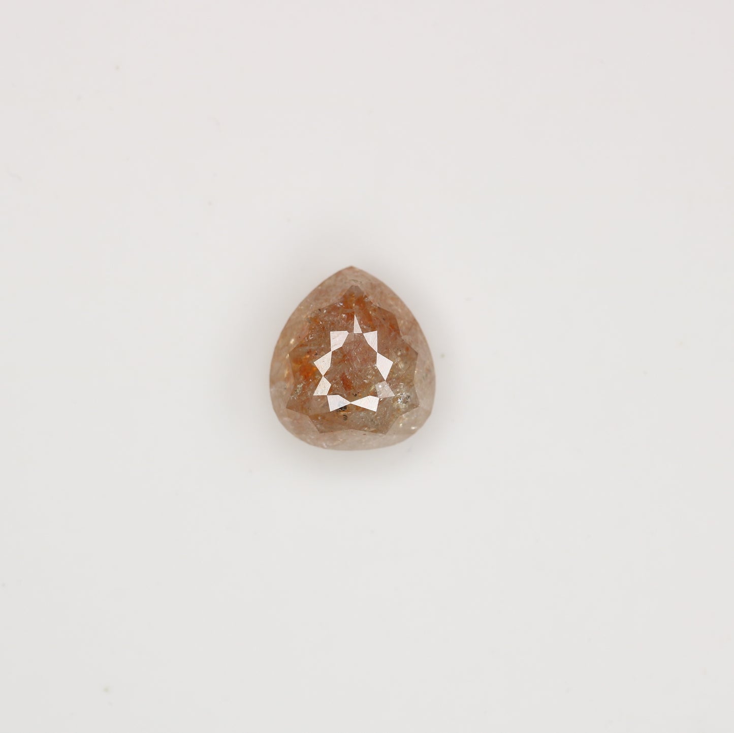 2.69 CT Natural Peach Color Galaxy Pear Shape Salt And Pepper Diamond For Her - JayKrishna Diamond