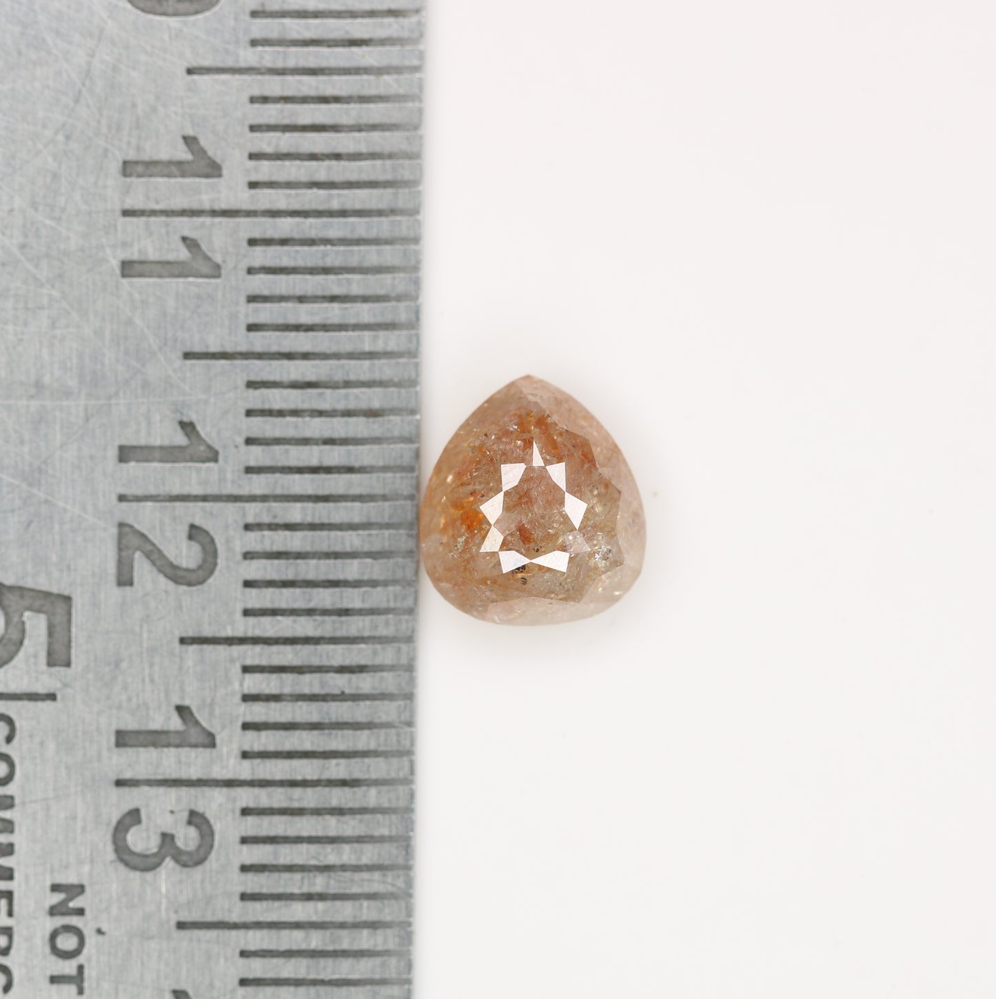 2.69 CT Natural Peach Color Galaxy Pear Shape Salt And Pepper Diamond For Her - JayKrishna Diamond