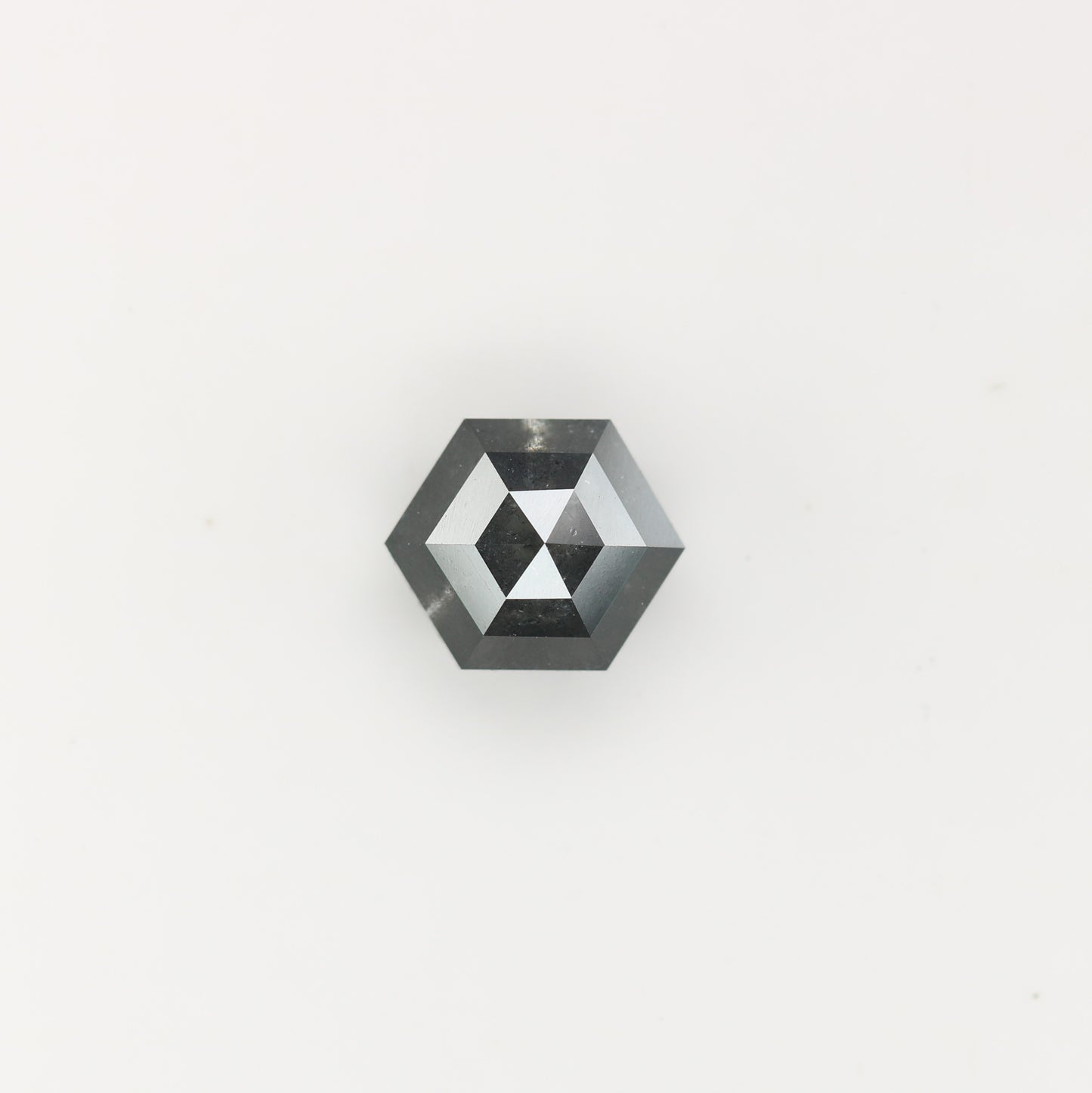 2.26 CT Natural Grey Galaxy Hexagon Shape Salt And Pepper Diamond For Her - JayKrishna Diamond