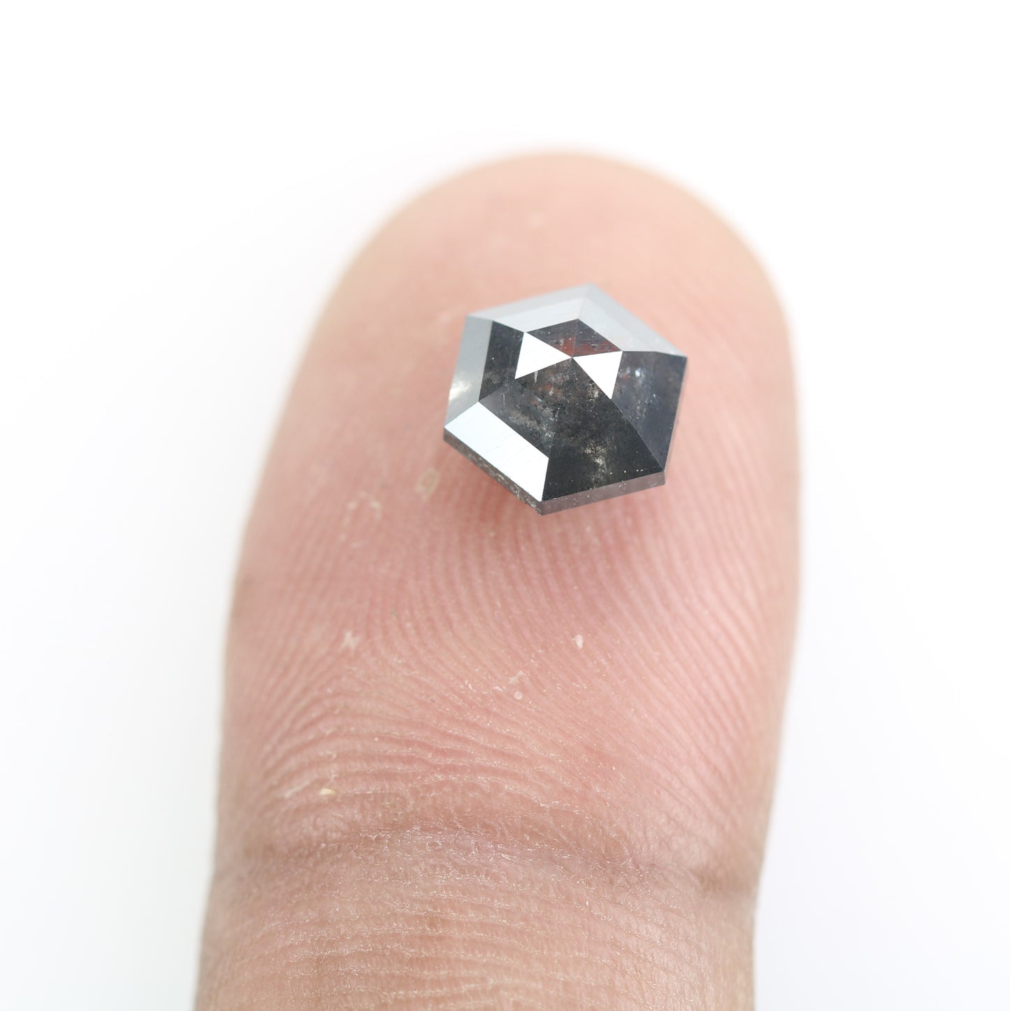 2.26 CT Natural Grey Galaxy Hexagon Shape Salt And Pepper Diamond For Her - JayKrishna Diamond